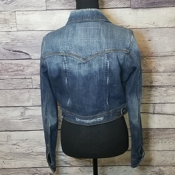 MOSSIMO DISTRESSED DENIM JACKET - Picture 8 of 13